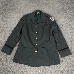 Vintage US Army Nurse Corps Jacket Womens 10R Plus Green Gabardine Uniform 60s